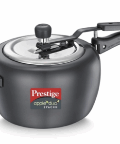 Prestige Apple Duo Plus Hard Anodised Spillage Control Pressure Cooker 5 L (Black)